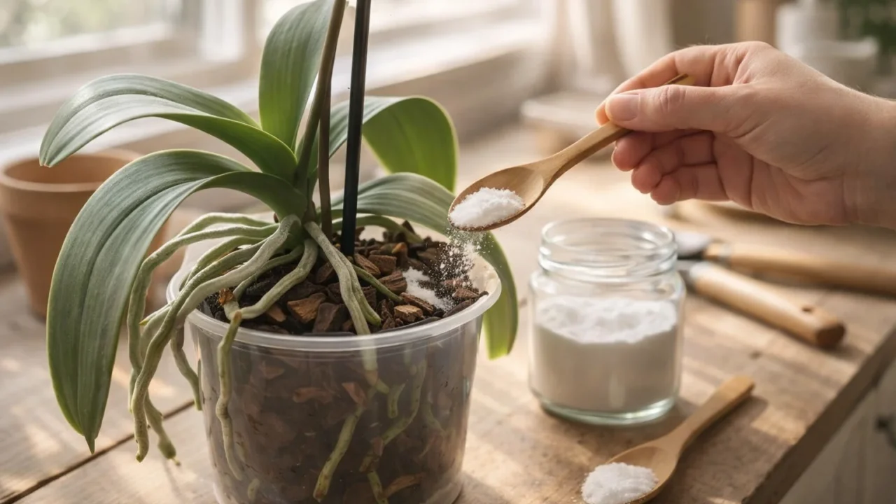 Bicarbonato sulle orchidee: effetti reali sulle radici e quando usarlo